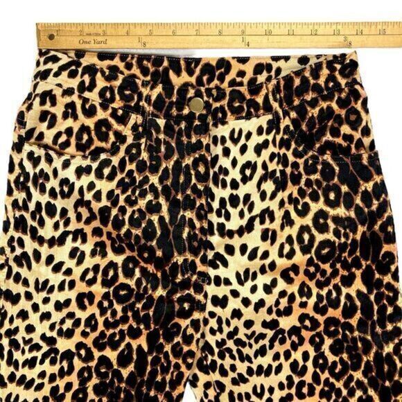 Verge Girl Pants Womens 10 Brown Cheetah Print 90’s Afterparty Stretch Pull On - Picture 10 of 16